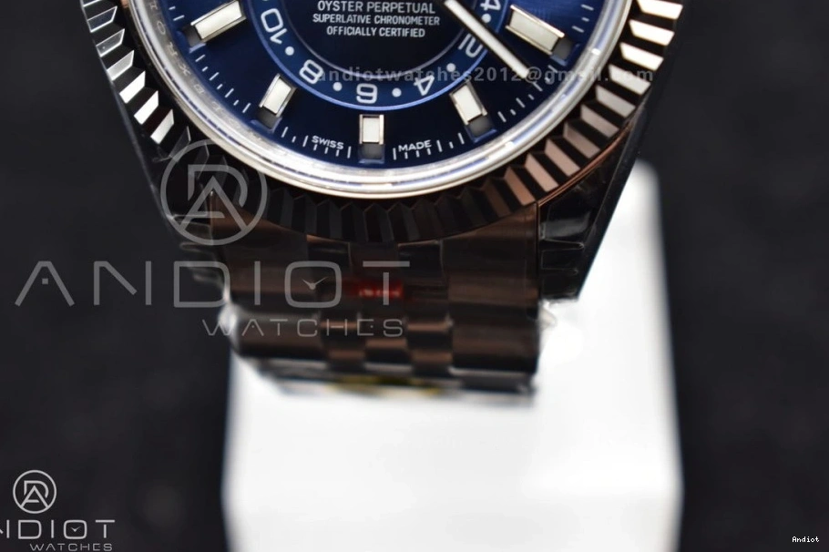 Blue SS A23J Best on SS Skydweller Jubilee Noob Dial Edition Bracelet 1124